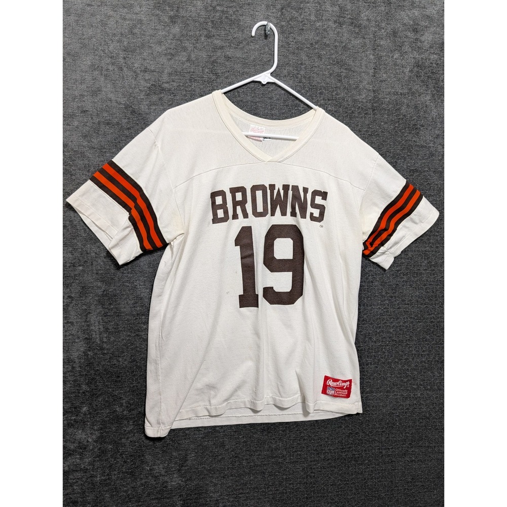 Vintage Rawlings Cleveland Browns Jersey 19 White Mens XL NFL Football‎ USA Made